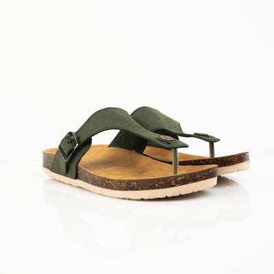 Genuine leather slippers T11 - PLLOMO- سليبر رجالي - شبشب رجالي - بلومو - Green