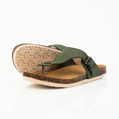 Genuine leather slippers T11 - PLLOMO- سليبر رجالي - شبشب رجالي - بلومو - Green