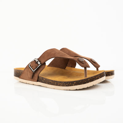 Genuine leather slippers T11 - PLLOMO- سليبر رجالي - شبشب رجالي - بلومو - Brown