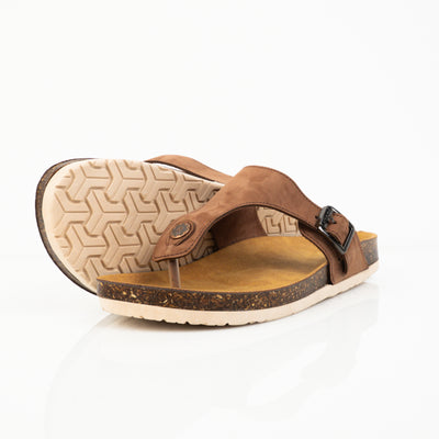 Genuine leather slippers T11 - PLLOMO- سليبر رجالي - شبشب رجالي - بلومو - Brown