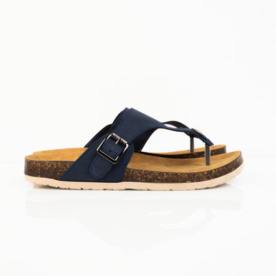 Genuine leather slippers T11 - PLLOMO- سليبر رجالي - شبشب رجالي - بلومو - navy blue