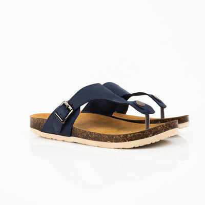 Genuine leather slippers T11 - PLLOMO- سليبر رجالي - شبشب رجالي - بلومو - navy blue