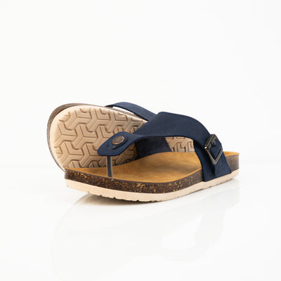 Genuine leather slippers T11 - PLLOMO- سليبر رجالي - شبشب رجالي - بلومو - navy blue